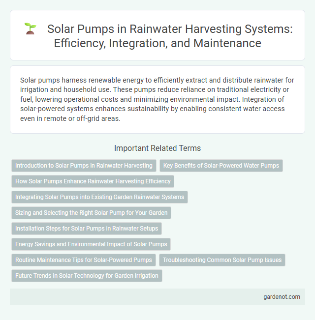 Solar Pumps in Rainwater Harvesting Systems: Efficiency, Integration, and Maintenance