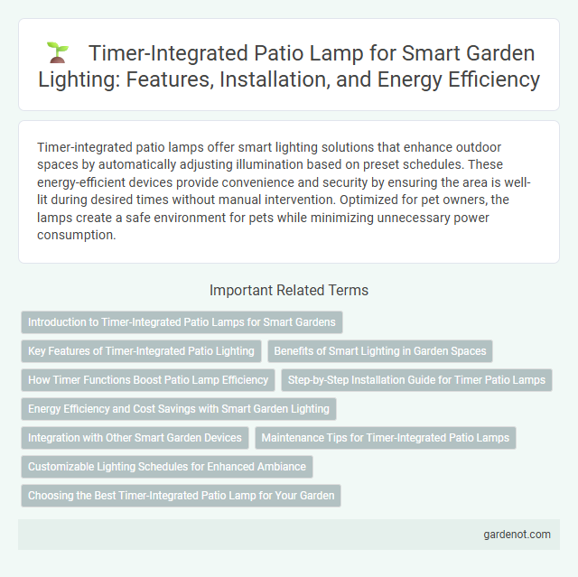 Timer-Integrated Patio Lamp for Smart Garden Lighting: Features, Installation, and Energy Efficiency