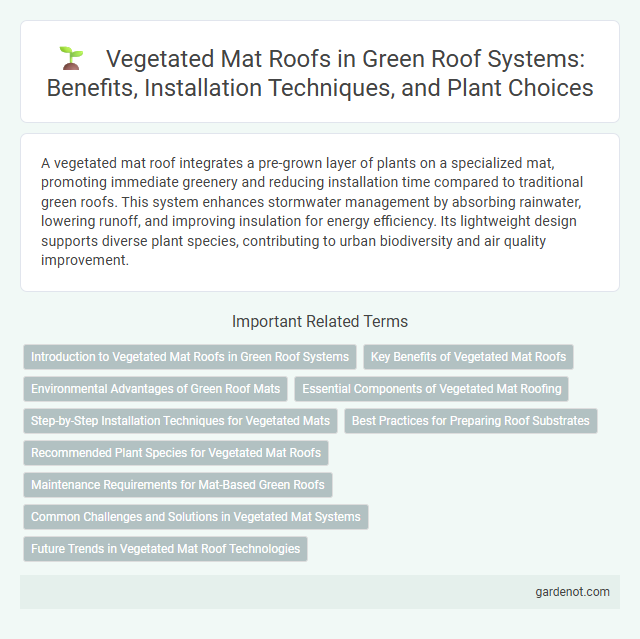 Vegetated Mat Roofs in Green Roof Systems: Benefits, Installation Techniques, and Plant Choices