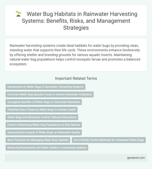 Water Bug Habitats in Rainwater Harvesting Systems: Benefits, Risks, and Management Strategies