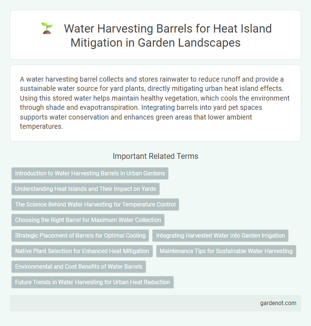 Water Harvesting Barrels for Heat Island Mitigation in Garden Landscapes