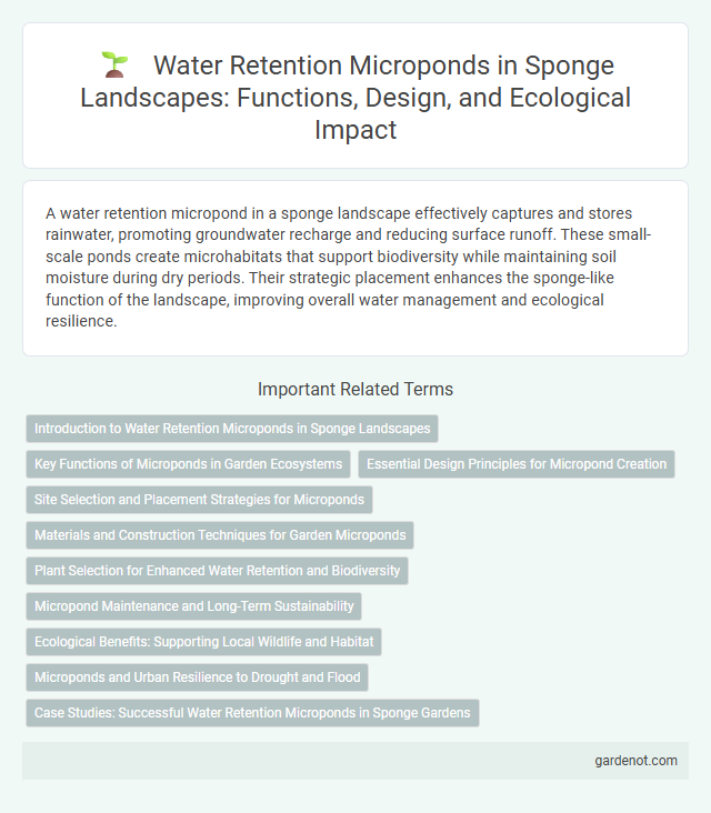 Water Retention Microponds in Sponge Landscapes: Functions, Design, and Ecological Impact