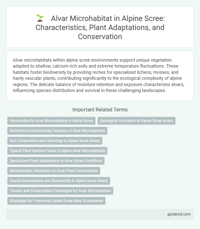 Alvar Microhabitat in Alpine Scree: Characteristics, Plant Adaptations, and Conservation
