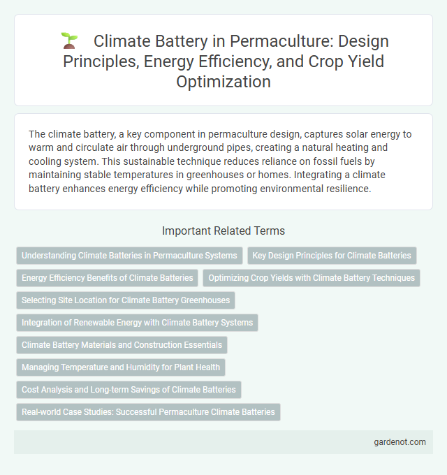 Climate Battery in Permaculture: Design Principles, Energy Efficiency, and Crop Yield Optimization