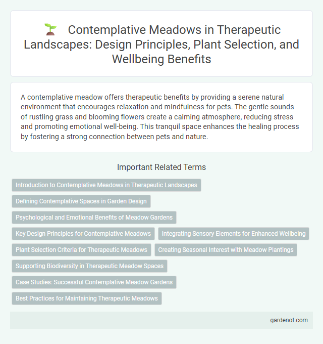 Contemplative Meadows in Therapeutic Landscapes: Design Principles, Plant Selection, and Wellbeing Benefits