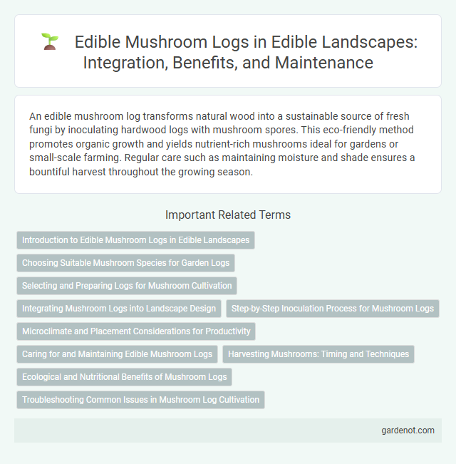 Edible Mushroom Logs in Edible Landscapes: Integration, Benefits, and Maintenance