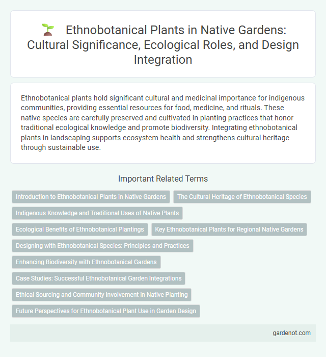 Ethnobotanical Plants in Native Gardens: Cultural Significance, Ecological Roles, and Design Integration