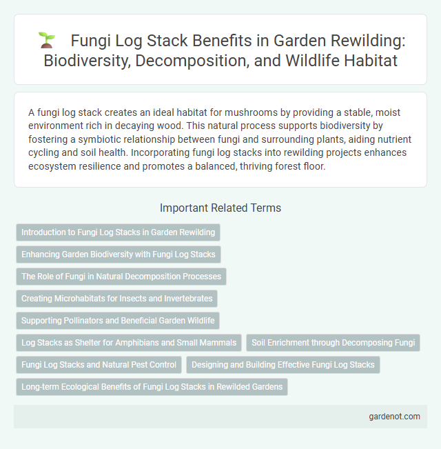 Fungi Log Stack Benefits in Garden Rewilding: Biodiversity, Decomposition, and Wildlife Habitat