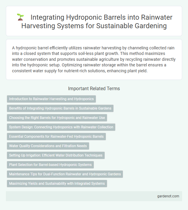 Integrating Hydroponic Barrels into Rainwater Harvesting Systems for Sustainable Gardening