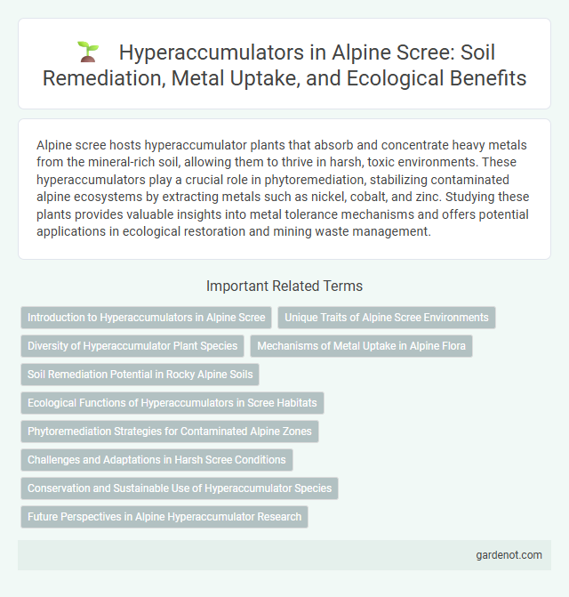 Hyperaccumulators in Alpine Scree: Soil Remediation, Metal Uptake, and Ecological Benefits