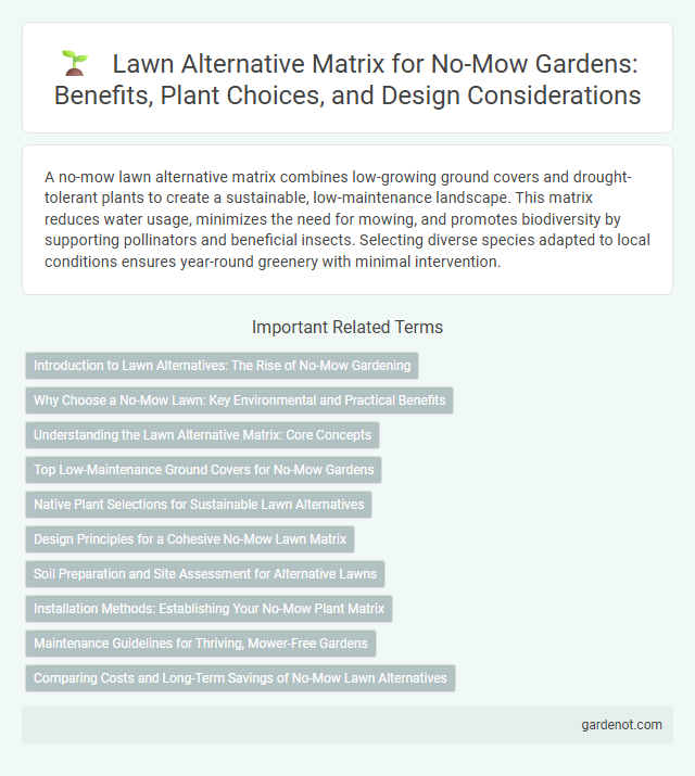 Lawn Alternative Matrix for No-Mow Gardens: Benefits, Plant Choices, and Design Considerations
