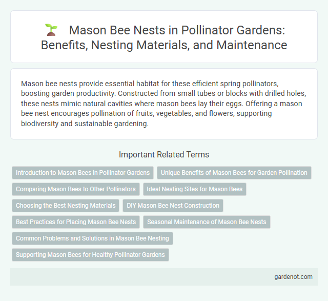 Mason Bee Nests in Pollinator Gardens: Benefits, Nesting Materials, and Maintenance