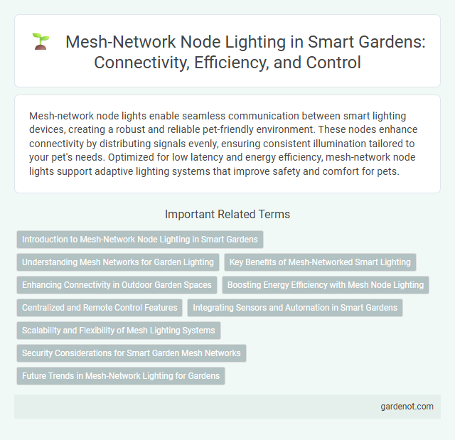 Mesh-Network Node Lighting in Smart Gardens: Connectivity, Efficiency, and Control