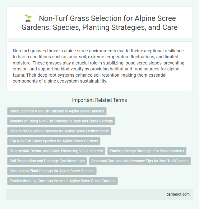 Non-Turf Grass Selection for Alpine Scree Gardens: Species, Planting Strategies, and Care