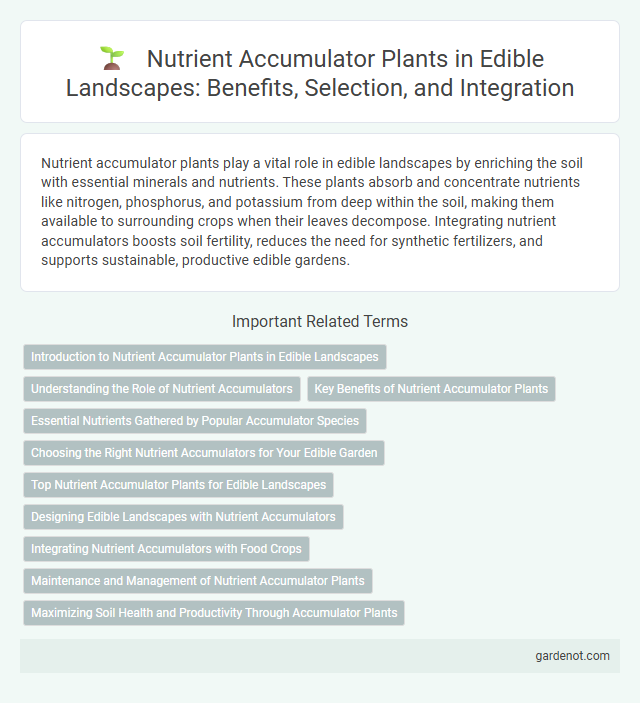 Nutrient Accumulator Plants in Edible Landscapes: Benefits, Selection, and Integration