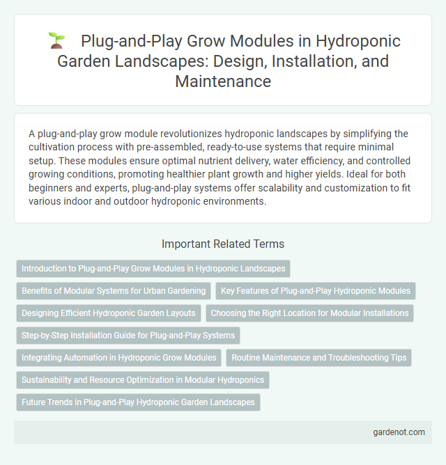 Plug-and-Play Grow Modules in Hydroponic Garden Landscapes: Design, Installation, and Maintenance