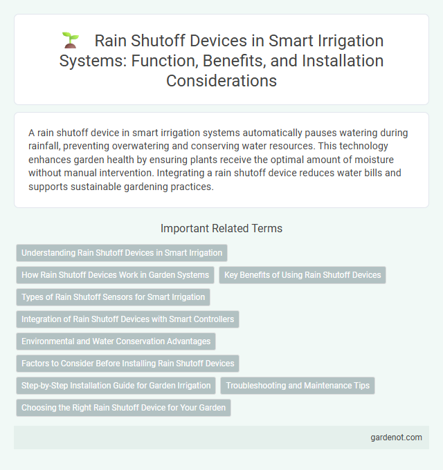 Rain Shutoff Devices in Smart Irrigation Systems: Function, Benefits, and Installation Considerations