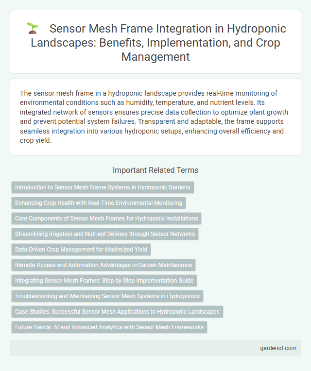 Sensor Mesh Frame Integration in Hydroponic Landscapes: Benefits, Implementation, and Crop Management