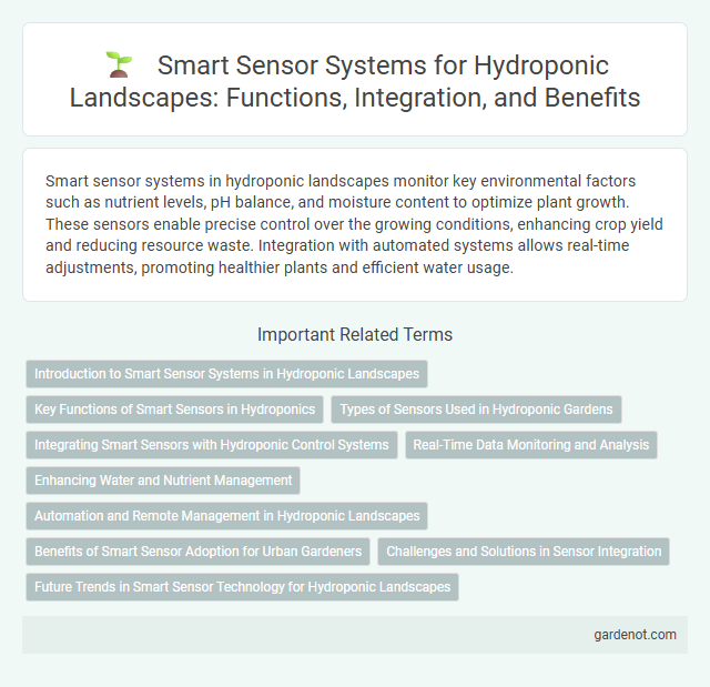 Smart Sensor Systems for Hydroponic Landscapes: Functions, Integration, and Benefits