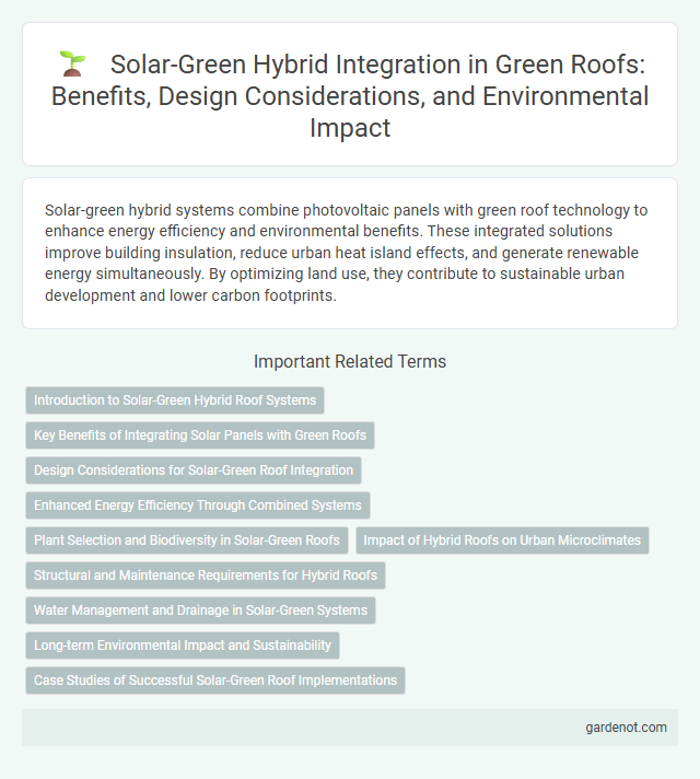 Solar-Green Hybrid Integration in Green Roofs: Benefits, Design Considerations, and Environmental Impact