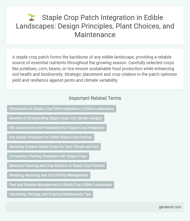 Staple Crop Patch Integration in Edible Landscapes: Design Principles, Plant Choices, and Maintenance