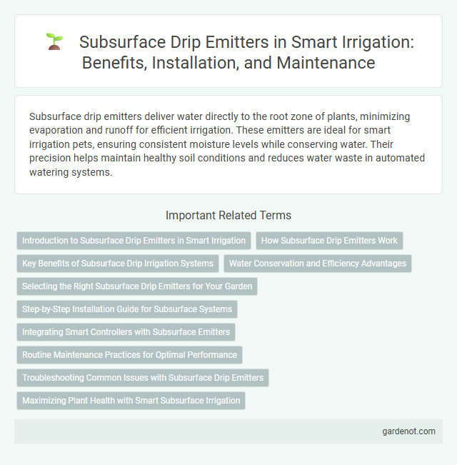 Subsurface Drip Emitters in Smart Irrigation: Benefits, Installation, and Maintenance