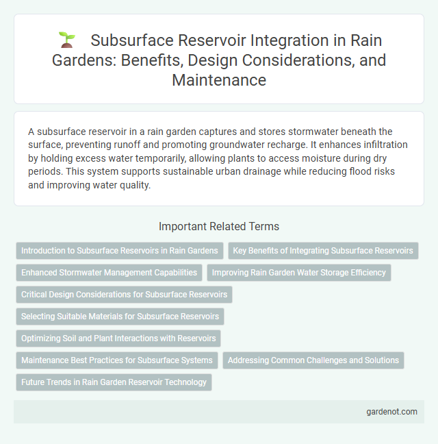 Subsurface Reservoir Integration in Rain Gardens: Benefits, Design Considerations, and Maintenance