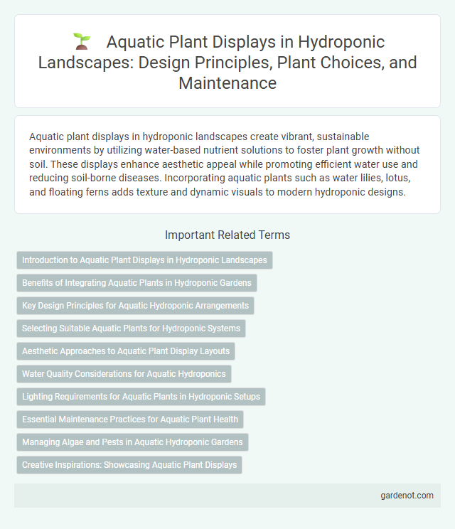 Aquatic Plant Displays in Hydroponic Landscapes: Design Principles, Plant Choices, and Maintenance