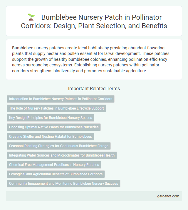 Bumblebee Nursery Patch in Pollinator Corridors: Design, Plant Selection, and Benefits