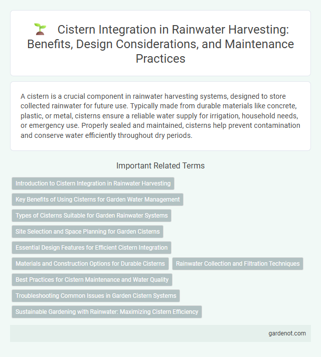 Cistern Integration in Rainwater Harvesting: Benefits, Design Considerations, and Maintenance Practices