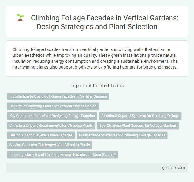 Climbing Foliage Facades in Vertical Gardens: Design Strategies and Plant Selection