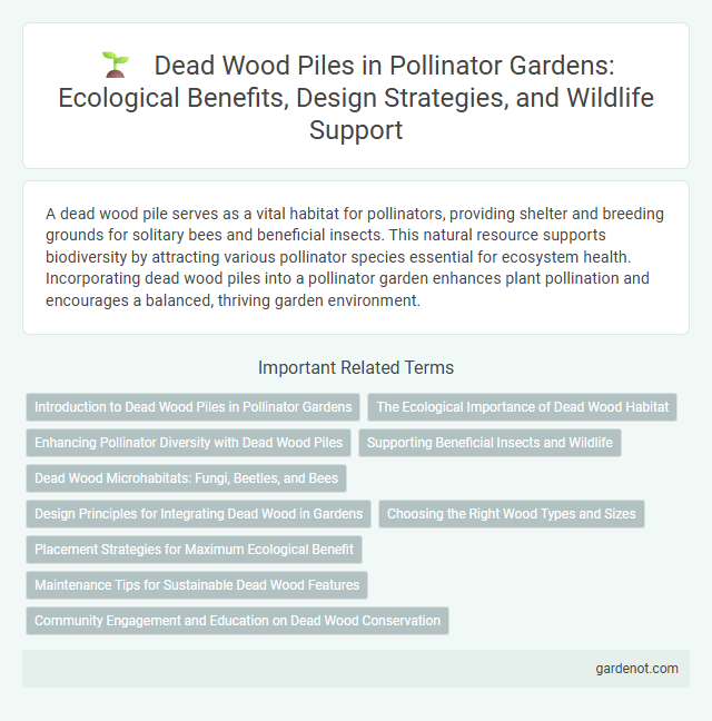 Dead Wood Piles in Pollinator Gardens: Ecological Benefits, Design Strategies, and Wildlife Support