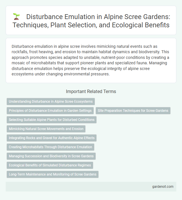 Disturbance Emulation in Alpine Scree Gardens: Techniques, Plant Selection, and Ecological Benefits