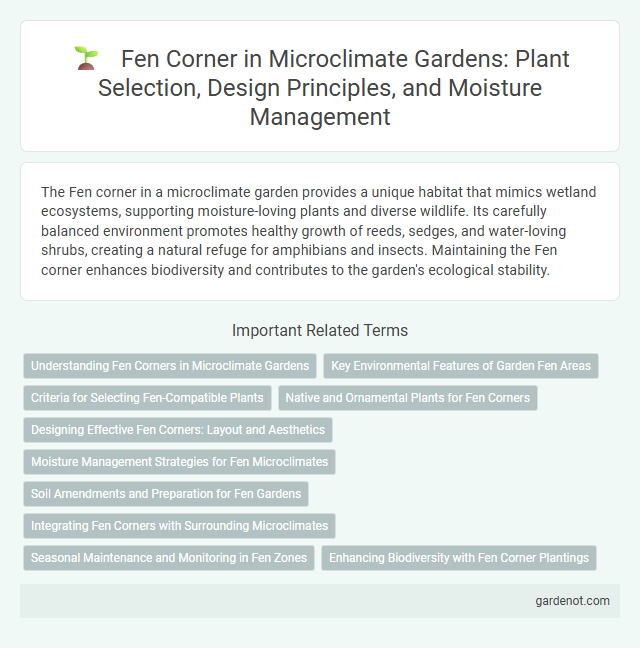 Fen Corner in Microclimate Gardens: Plant Selection, Design Principles, and Moisture Management