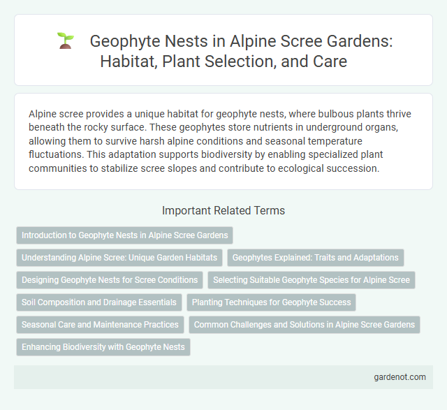 Geophyte Nests in Alpine Scree Gardens: Habitat, Plant Selection, and Care