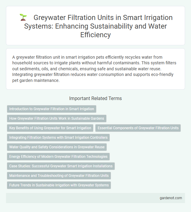 Greywater Filtration Units in Smart Irrigation Systems: Enhancing Sustainability and Water Efficiency