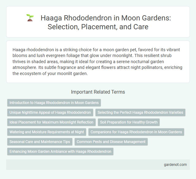 Haaga Rhododendron in Moon Gardens: Selection, Placement, and Care