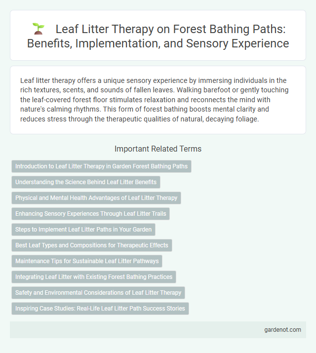 Leaf Litter Therapy on Forest Bathing Paths: Benefits, Implementation, and Sensory Experience
