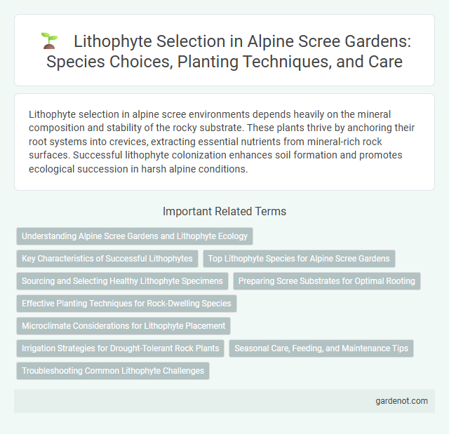 Lithophyte Selection in Alpine Scree Gardens: Species Choices, Planting Techniques, and Care