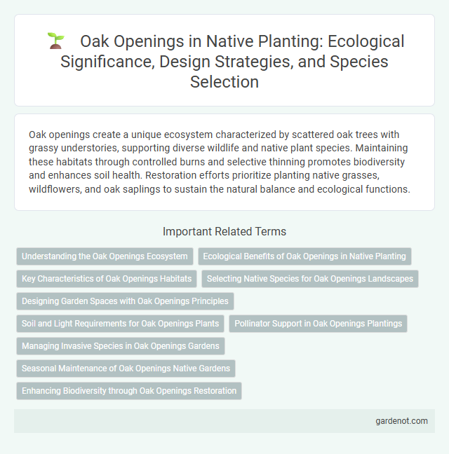 Oak Openings in Native Planting: Ecological Significance, Design Strategies, and Species Selection