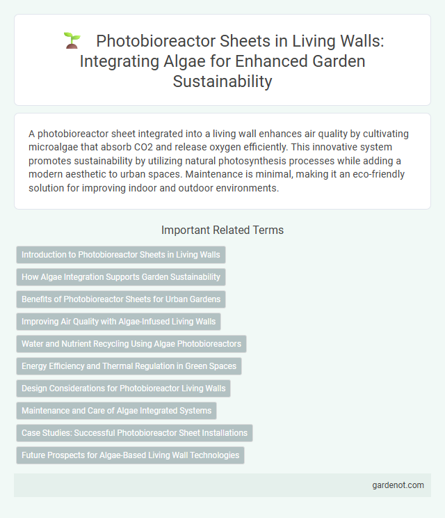 Photobioreactor Sheets in Living Walls: Integrating Algae for Enhanced Garden Sustainability