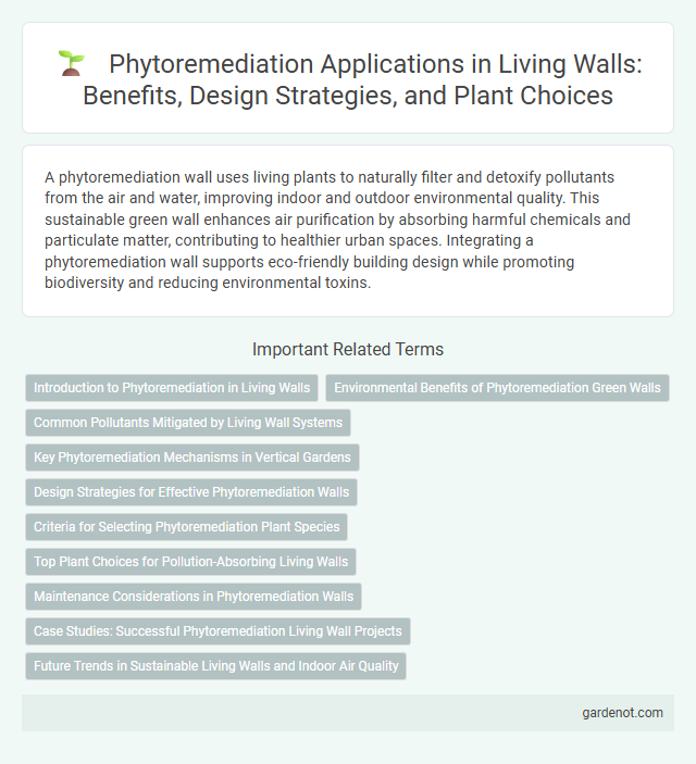 Phytoremediation Applications in Living Walls: Benefits, Design Strategies, and Plant Choices