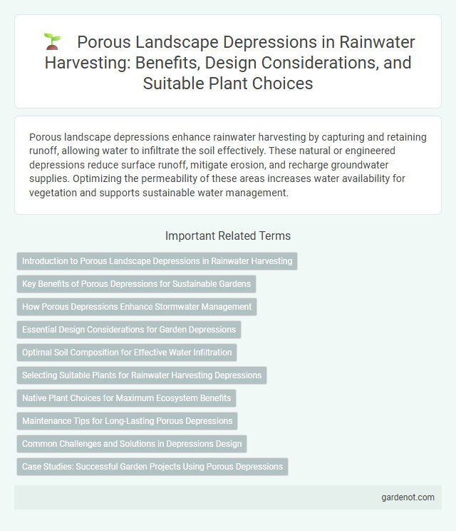 Porous Landscape Depressions in Rainwater Harvesting: Benefits, Design Considerations, and Suitable Plant Choices