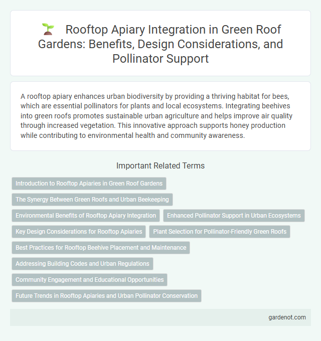 Rooftop Apiary Integration in Green Roof Gardens: Benefits, Design Considerations, and Pollinator Support