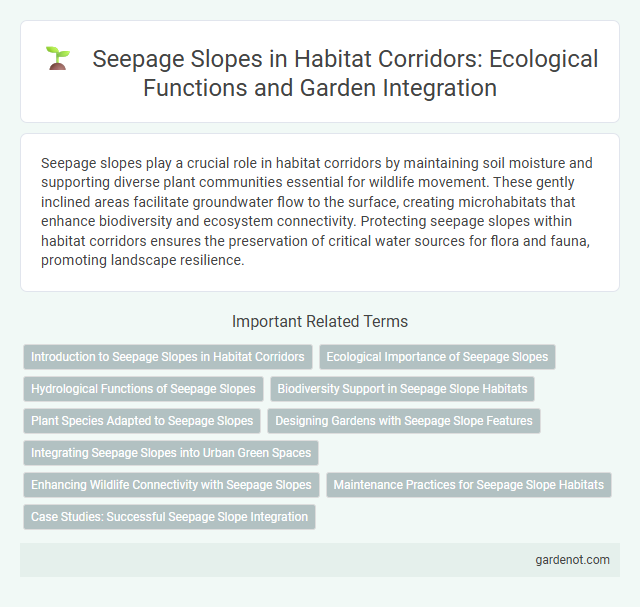 Seepage Slopes in Habitat Corridors: Ecological Functions and Garden Integration