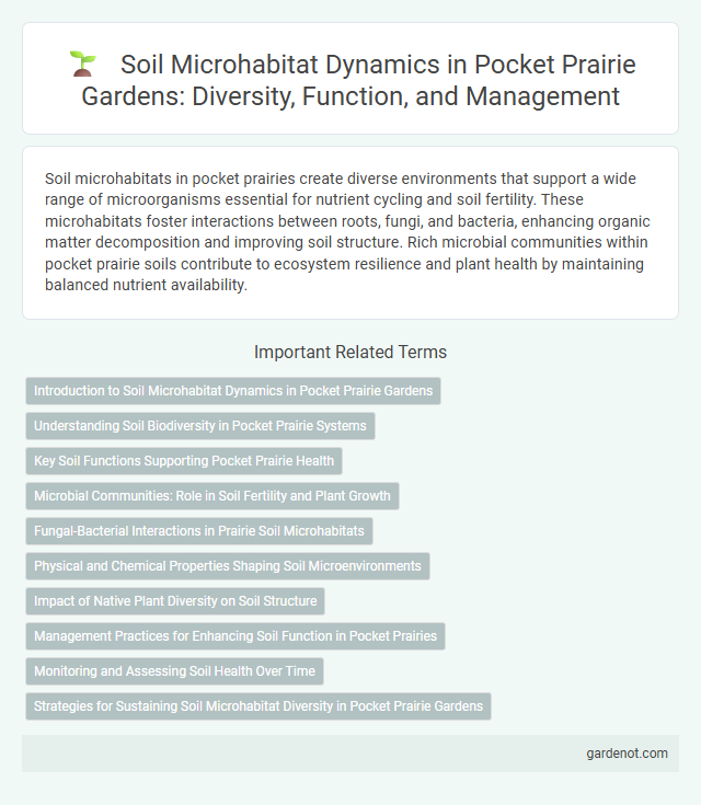 Soil Microhabitat Dynamics in Pocket Prairie Gardens: Diversity, Function, and Management