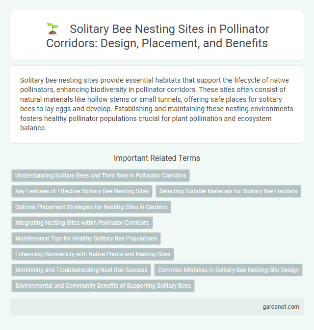 Solitary Bee Nesting Sites in Pollinator Corridors: Design, Placement, and Benefits
