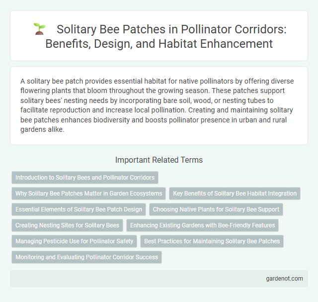 Solitary Bee Patches in Pollinator Corridors: Benefits, Design, and Habitat Enhancement