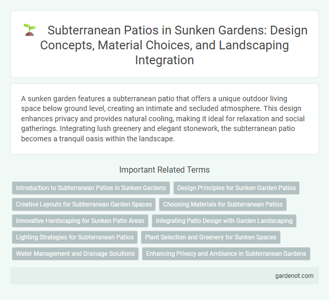 Subterranean Patios in Sunken Gardens: Design Concepts, Material Choices, and Landscaping Integration