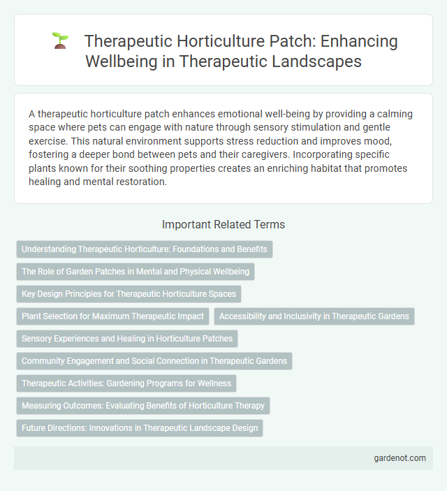 Therapeutic Horticulture Patch: Enhancing Wellbeing in Therapeutic Landscapes